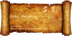 Sóki Valéria névjegykártya